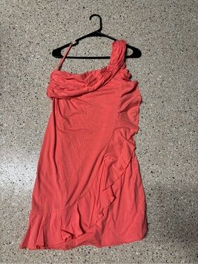 Juicy Couture Coral One-Shoulder Ruffle Dress